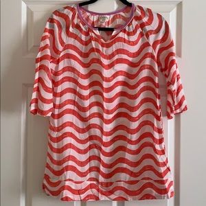 Boden johnnie b Girls Wavy Stripes Tunic Swim Coverup